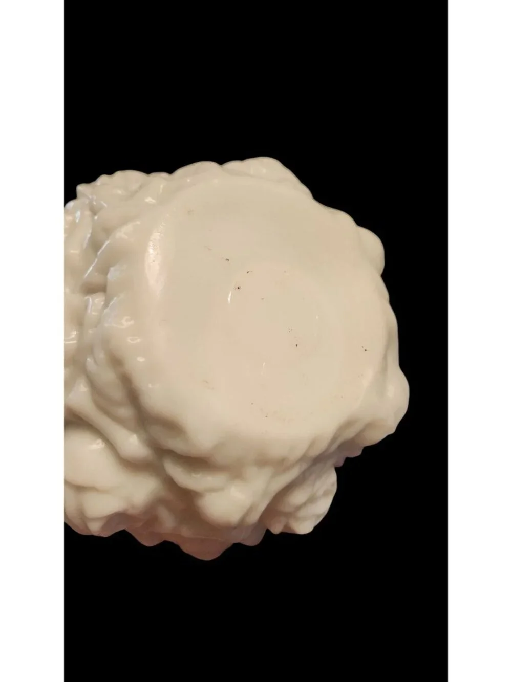 Vintage Imperial Milk Glass La Bella Rose Bowl Bas Relief Floral Design